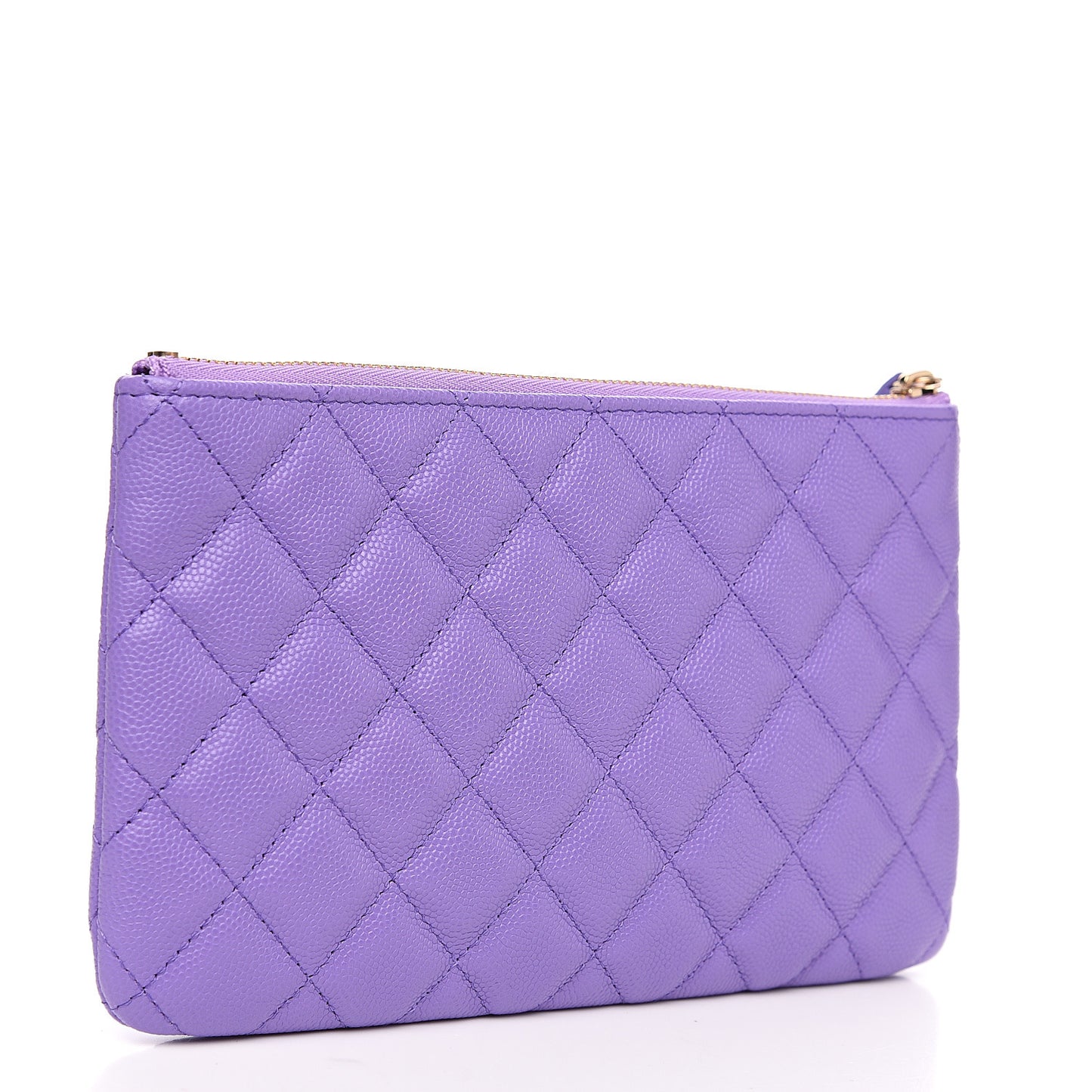 Caviar Quilted Small Zipped Pouch Purple