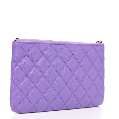 Chanel Caviar Quilted Small Zipped Pouch Purple 2 of 6
