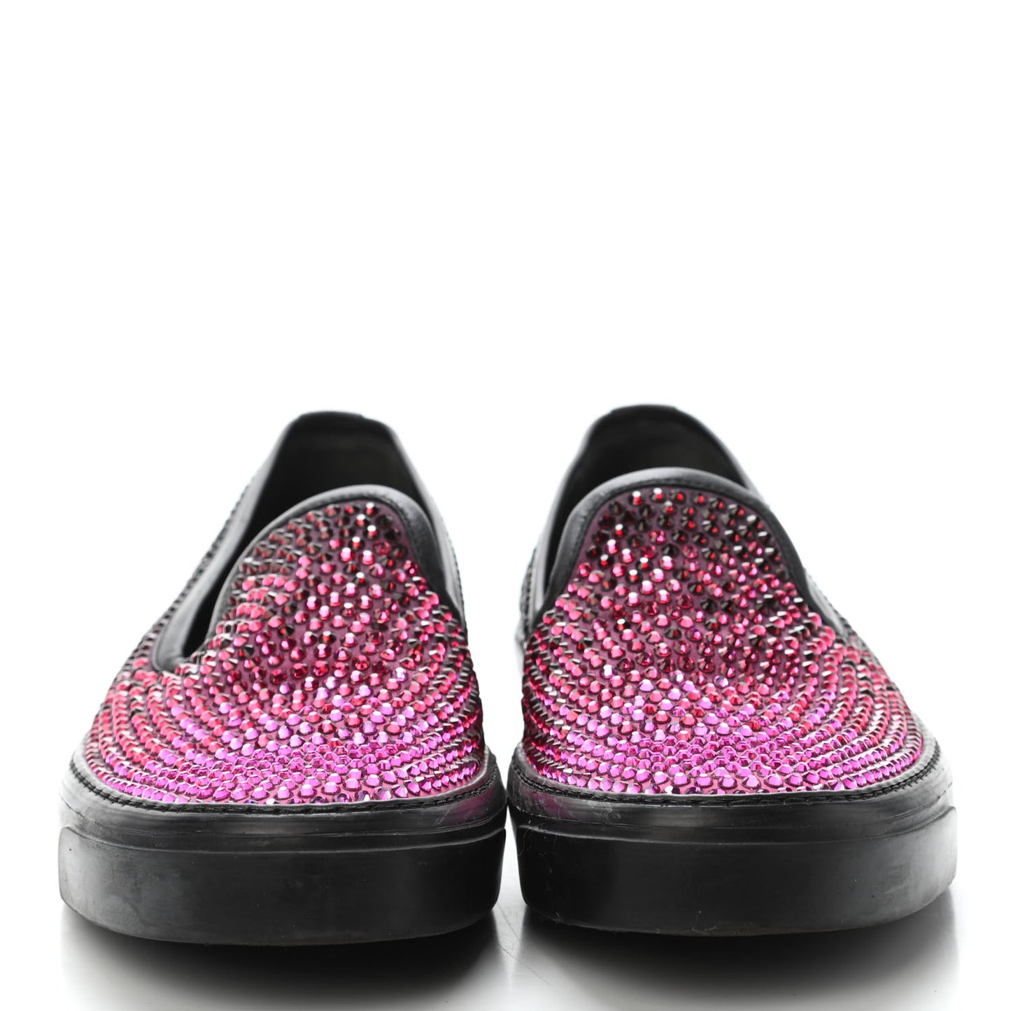 Crystal Satin Moorea Degrade Slip-On Sneakers 37.5 Fuchsia Black
