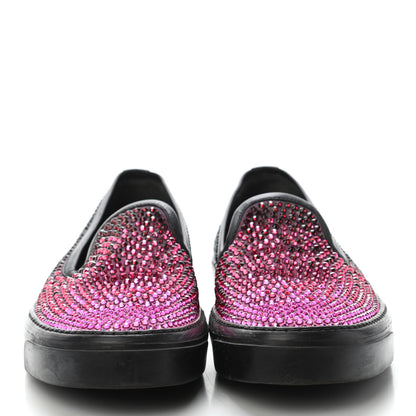 Gucci Crystal Satin Moorea Degrade Slip-On Sneakers 37.5 Fuchsia Black 2 of 4