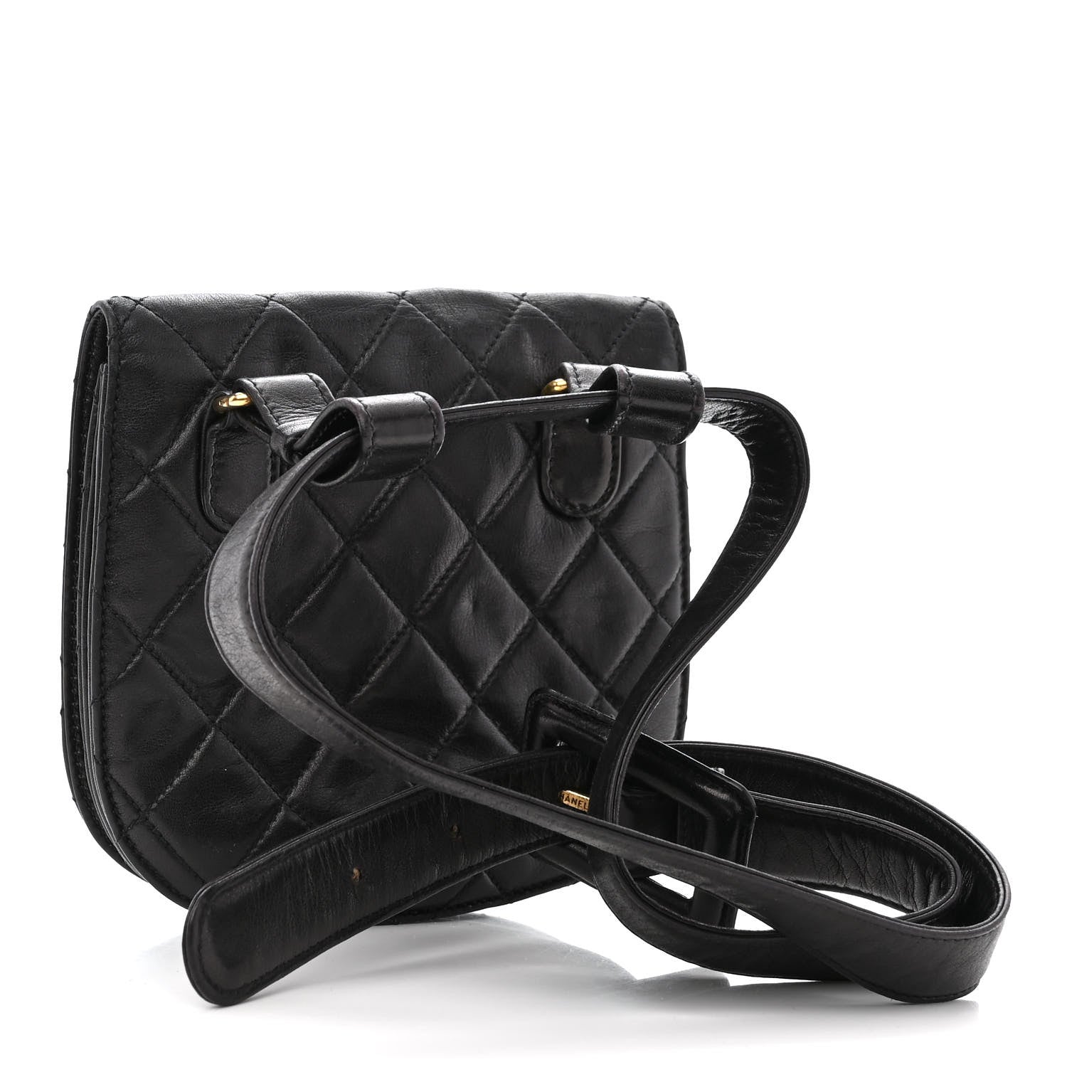 Chanel Lambskin Quilted Flap Waist Belt Bag 75 30 Black 3 of 12