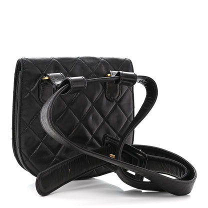 Chanel Lambskin Quilted Flap Waist Belt Bag 75 30 Black 3 of 12