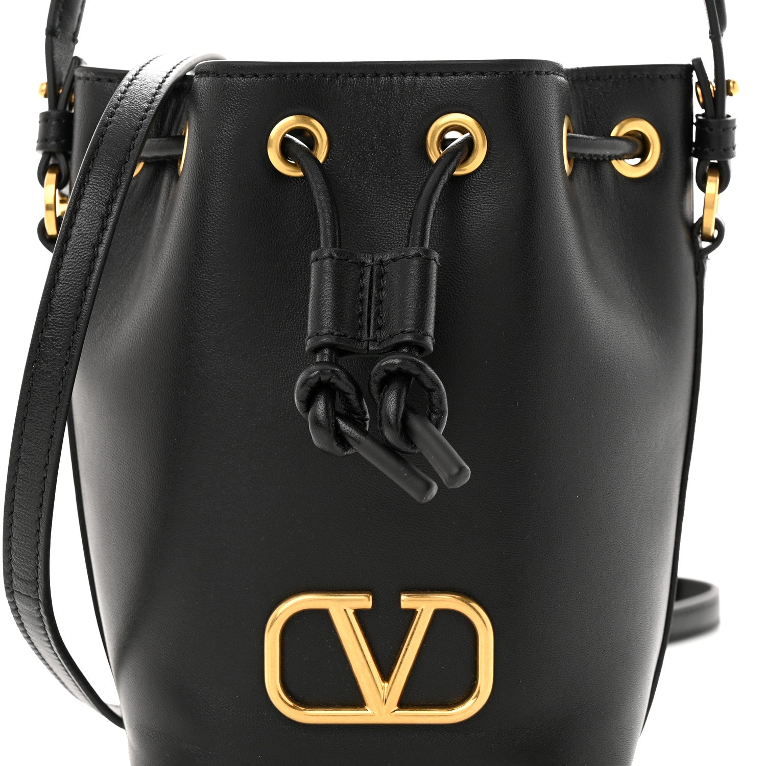 Valentino Garavani Nappa Mini VLogo Signature Bucket Bag Black 7 of 9