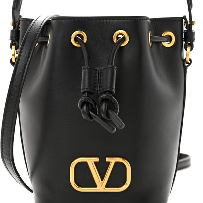 Valentino Garavani Nappa Mini VLogo Signature Bucket Bag Black 7 of 9