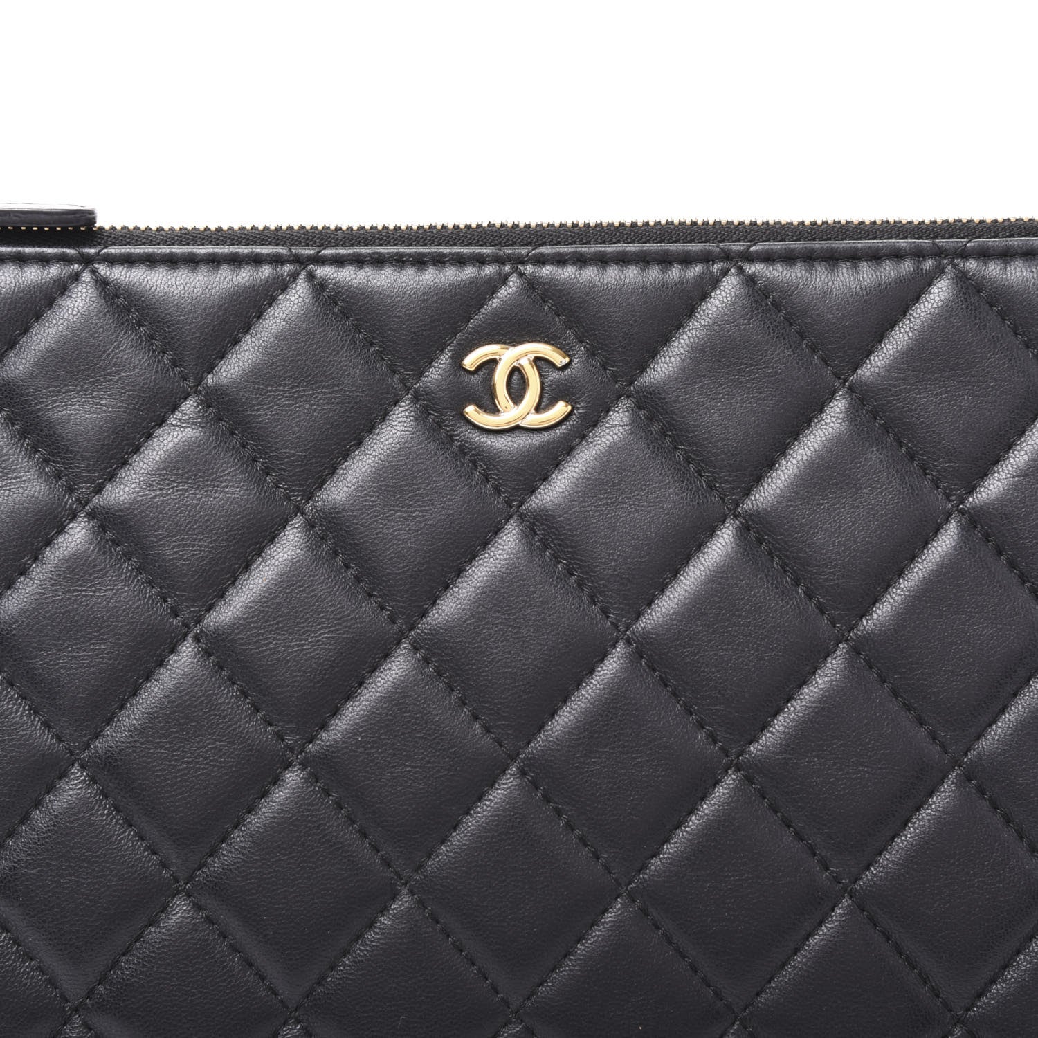 Chanel Lambskin Quilted Medium Cosmetic Case Black 8 of 9