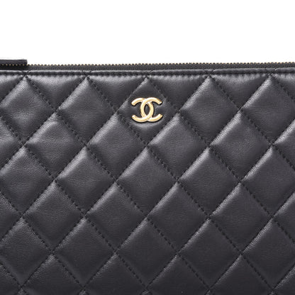 Chanel Lambskin Quilted Medium Cosmetic Case Black 8 of 9