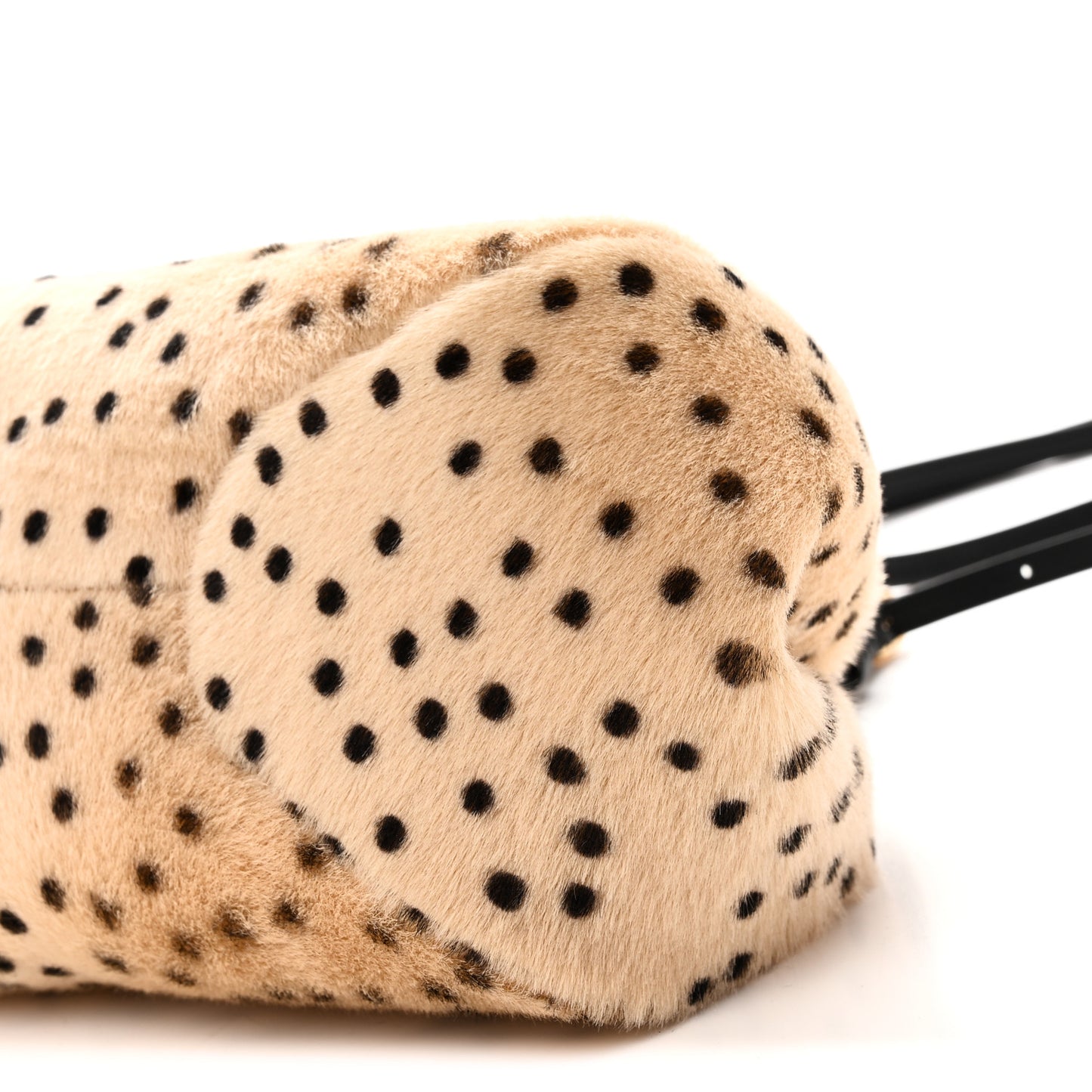 Pony Hair Cheetah Printed Shoulder Bag Light Beige Black