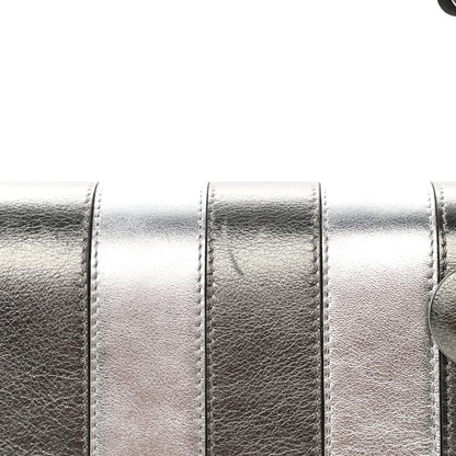Fendi Metallic Calfskin Flowerland Scalloped Studded Pequin Kan I Shoulder Bag Argento 11 of 12