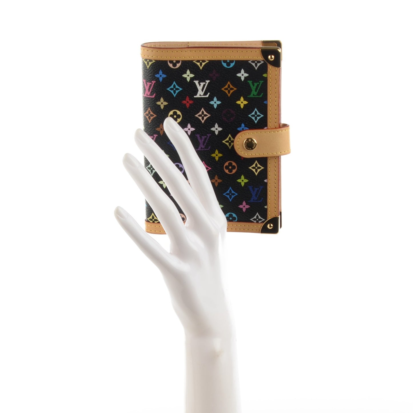 Monogram Multicolor Small Ring Agenda Cover Black