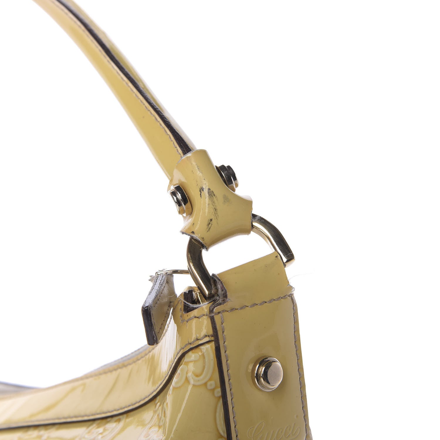 Gucci Patent Guccissima Pocket Hobo Yellow 14 of 15