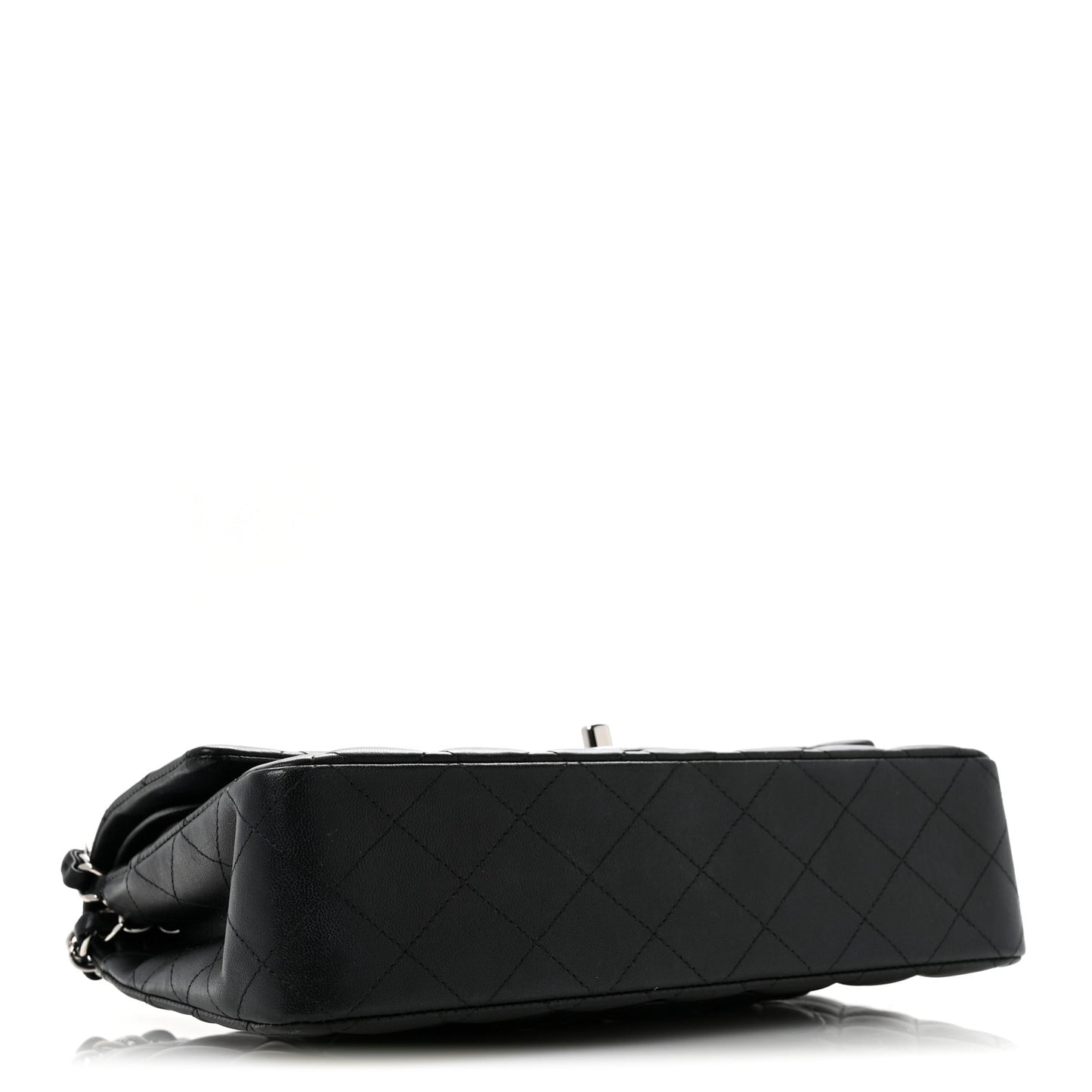 Lambskin Quilted Medium Double Flap Black