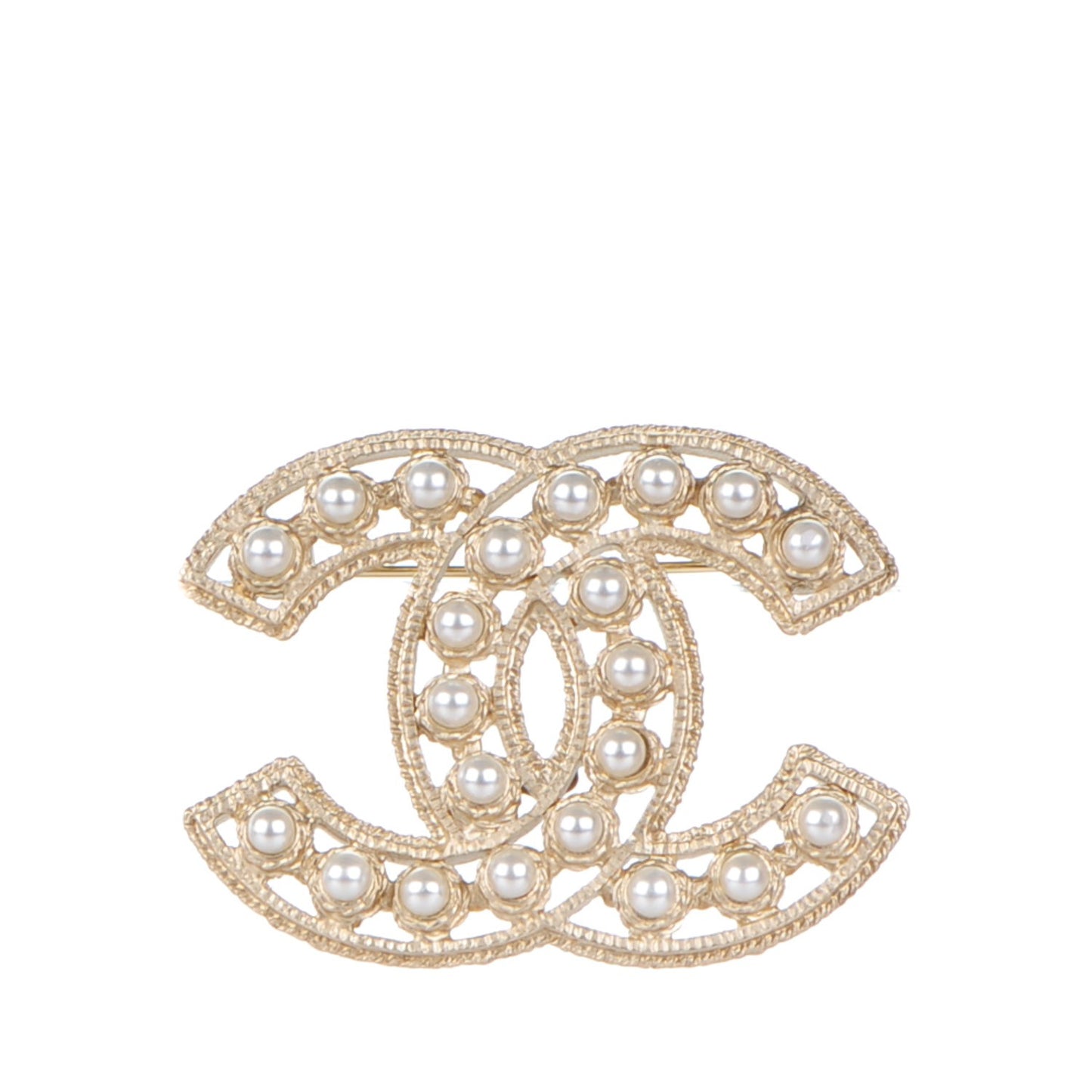 Pearl CC Brooch Gold