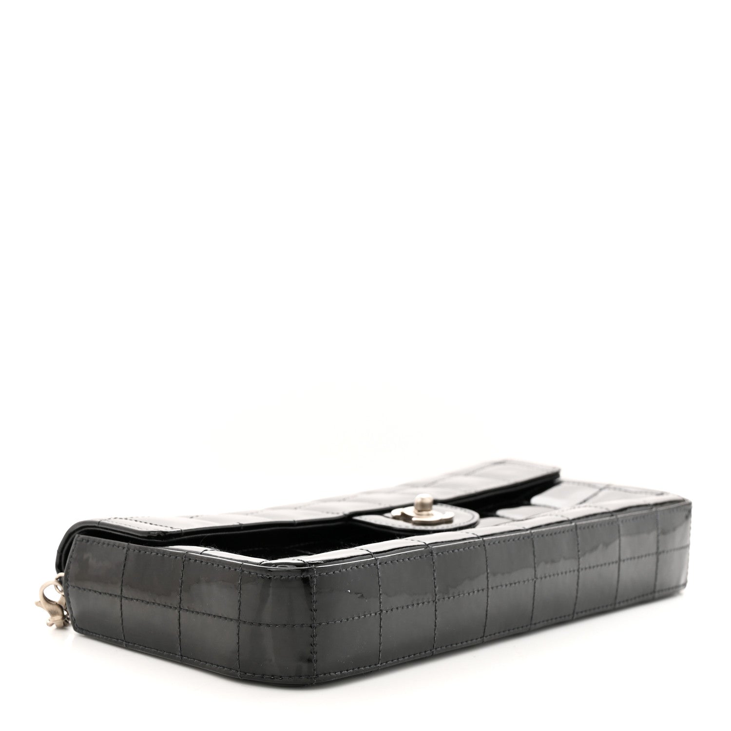 Chanel Patent Quilted East West Chocolate Bar Flap Black 4 of 11