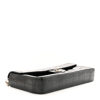 Chanel Patent Quilted East West Chocolate Bar Flap Black 4 of 11