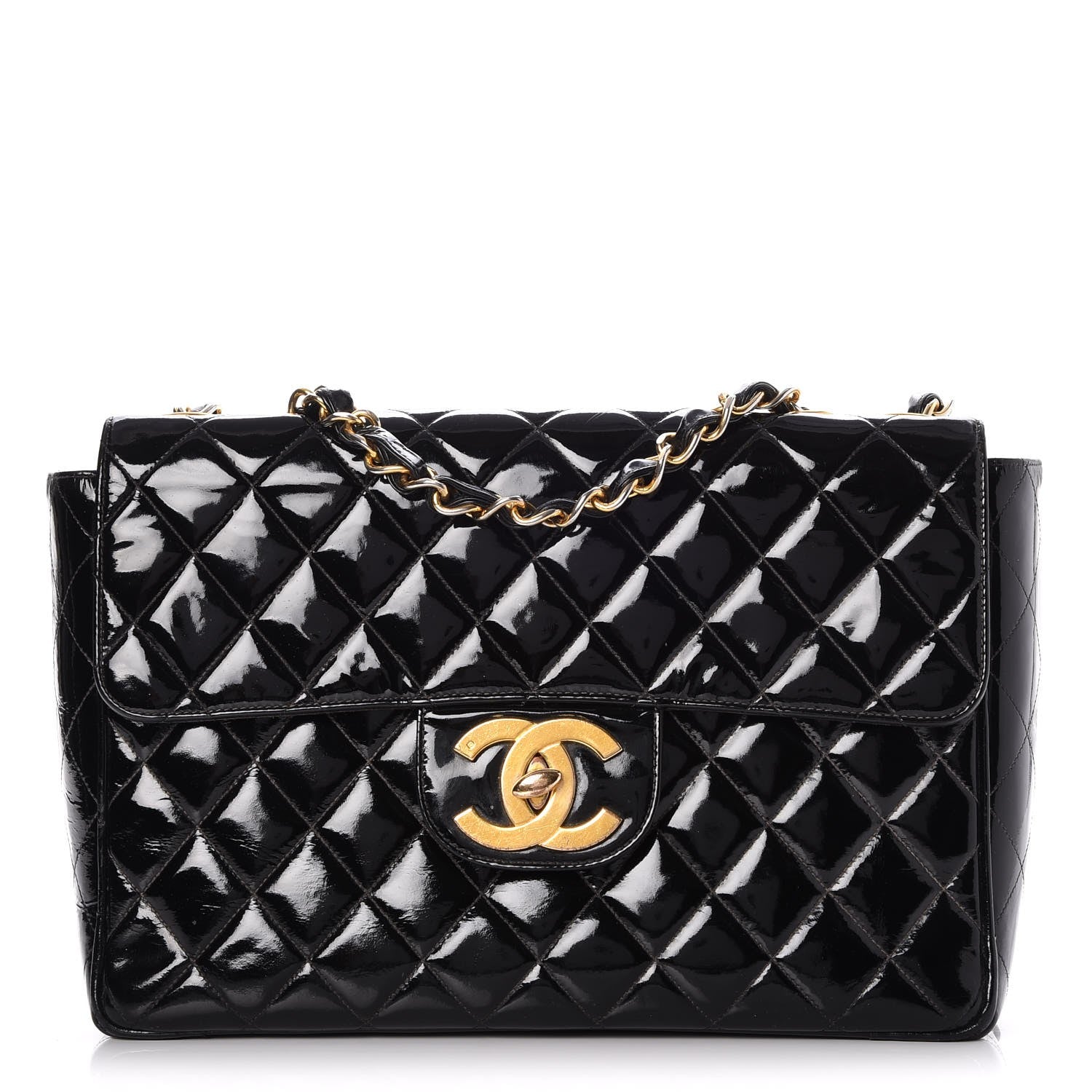 Chanel Patent Quilted XL Flap Bag Black 1 of 21