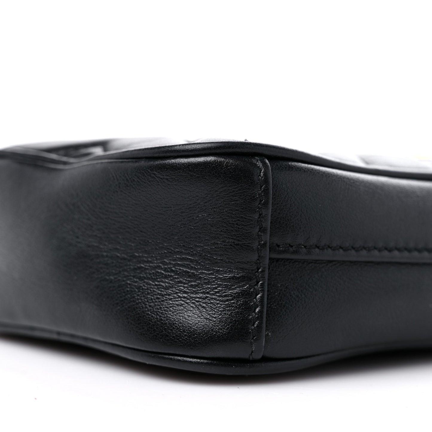 Calfskin Matelasse Mini GG Marmont Crossbody Bag Black