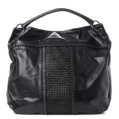 Bottega Veneta Nappa Grommet Oversized Hobo Black 1 of 8