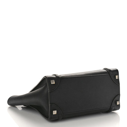 Celine Drummed Calfskin Micro Luggage Black 4 of 9