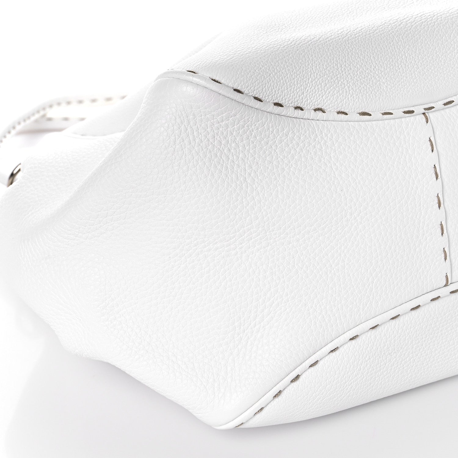 Fendi Calfskin Romano Selleria Small Bucket White 7 of 11