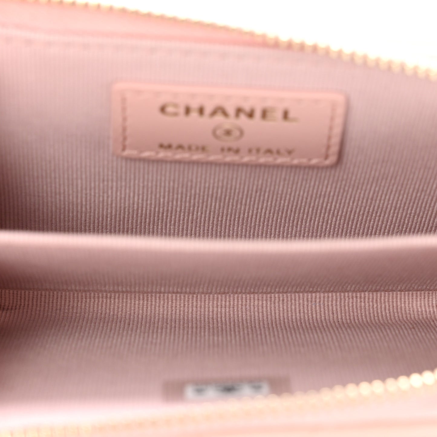 Lambskin Quilted Chanel 19 Vertical Zip Card Holder Wallet Light Pink