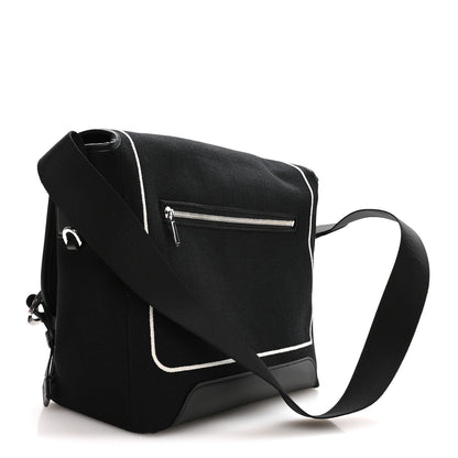 Christian Dior Canvas Embroidered Medium Jett Messenger Black White 3 of 11