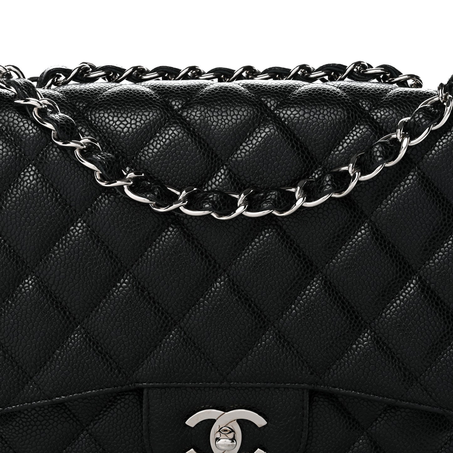Caviar Quilted Jumbo Single Flap Black