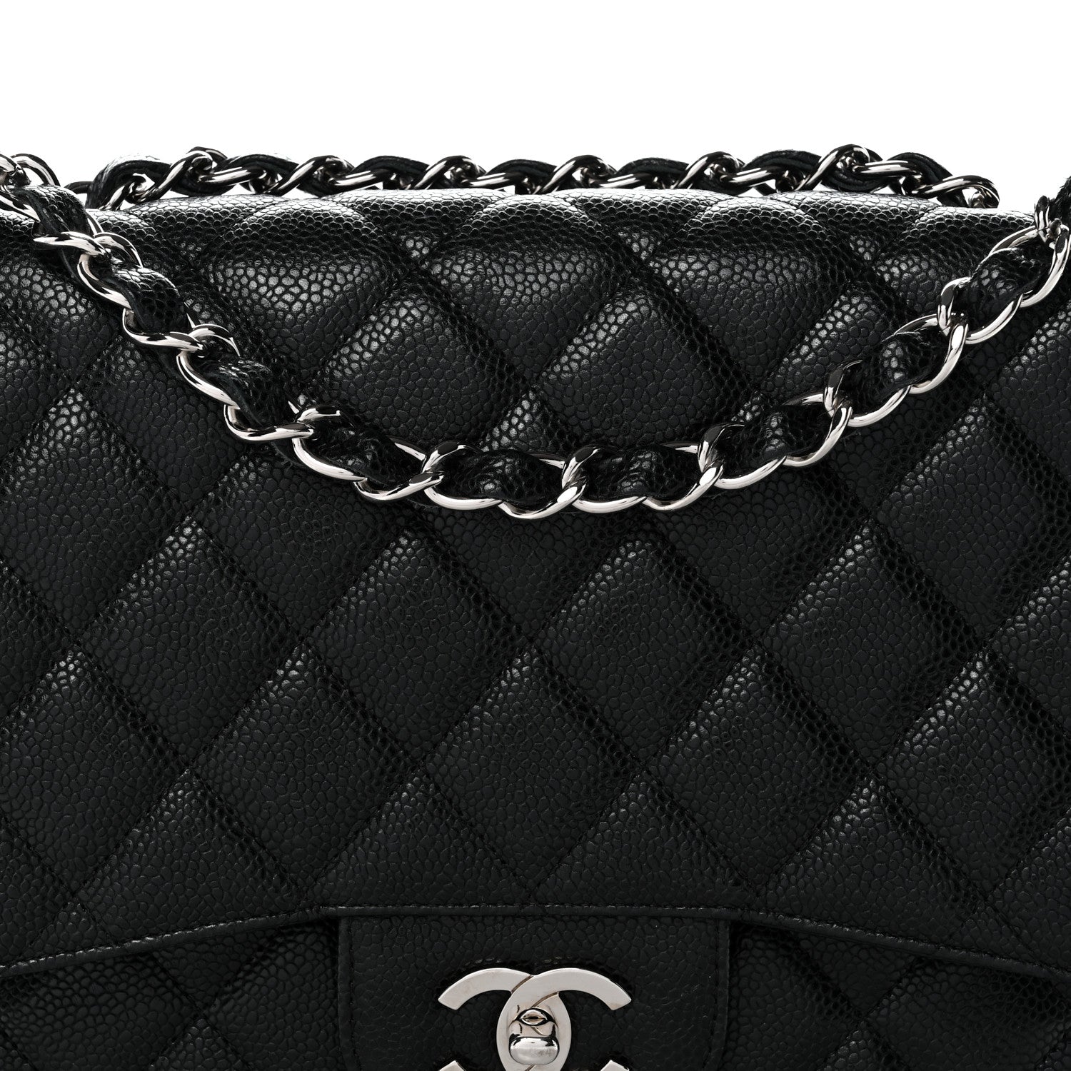 Chanel Caviar Quilted Jumbo Single Flap Black 8 of 10