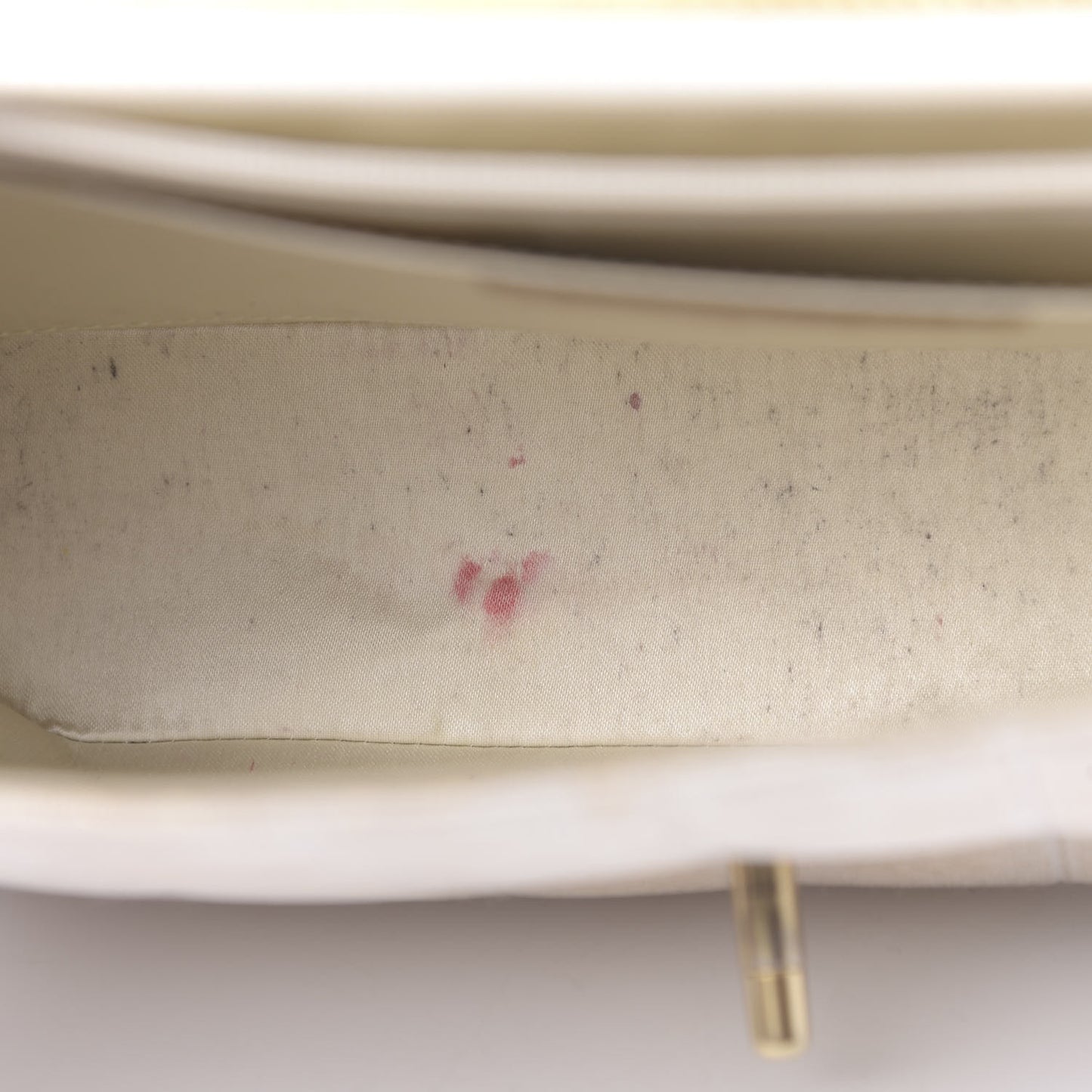 Metallic Nylon Medium Travel Flap Light Beige