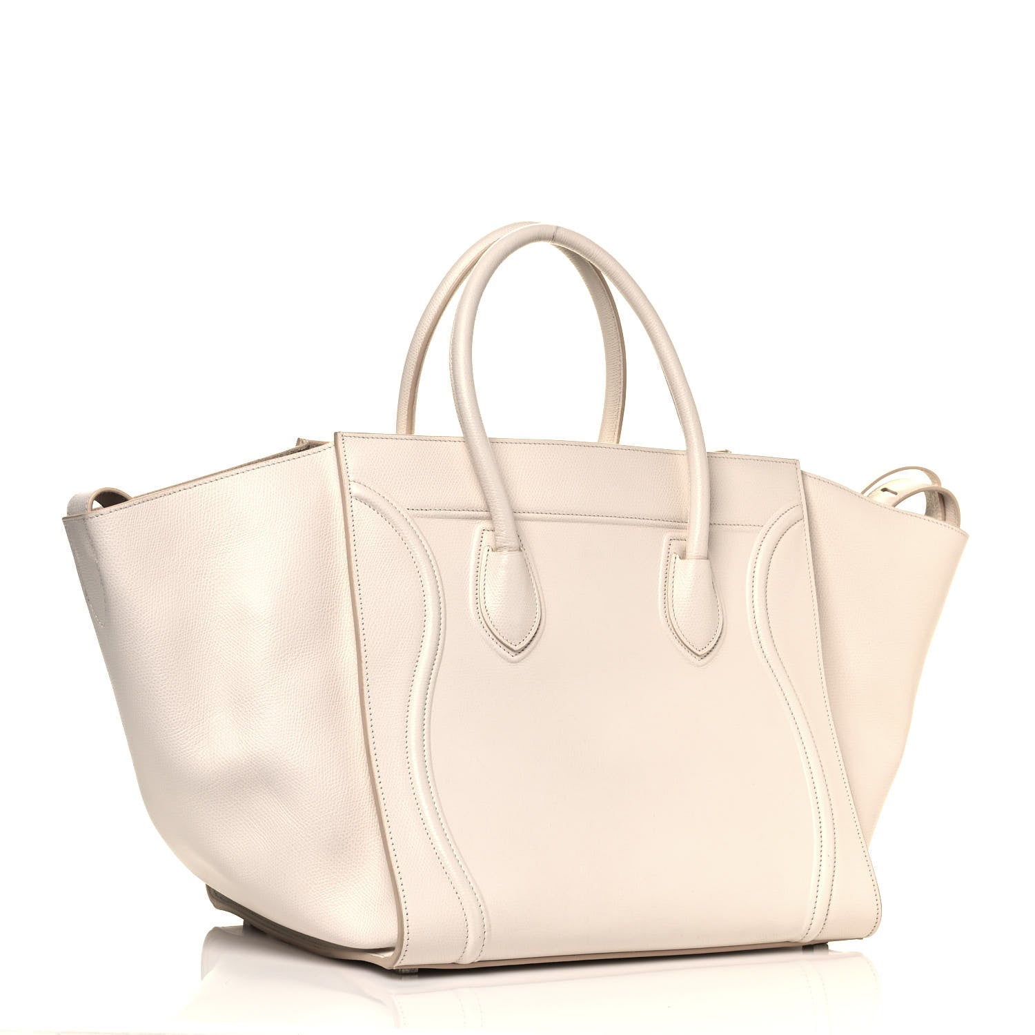 Celine Grained Calfskin Medium Phantom Luggage Cream 2 of 13