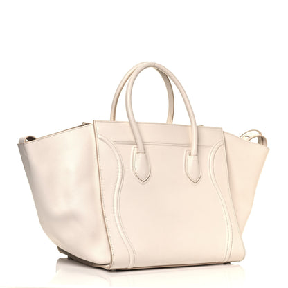Celine Grained Calfskin Medium Phantom Luggage Cream 2 of 13
