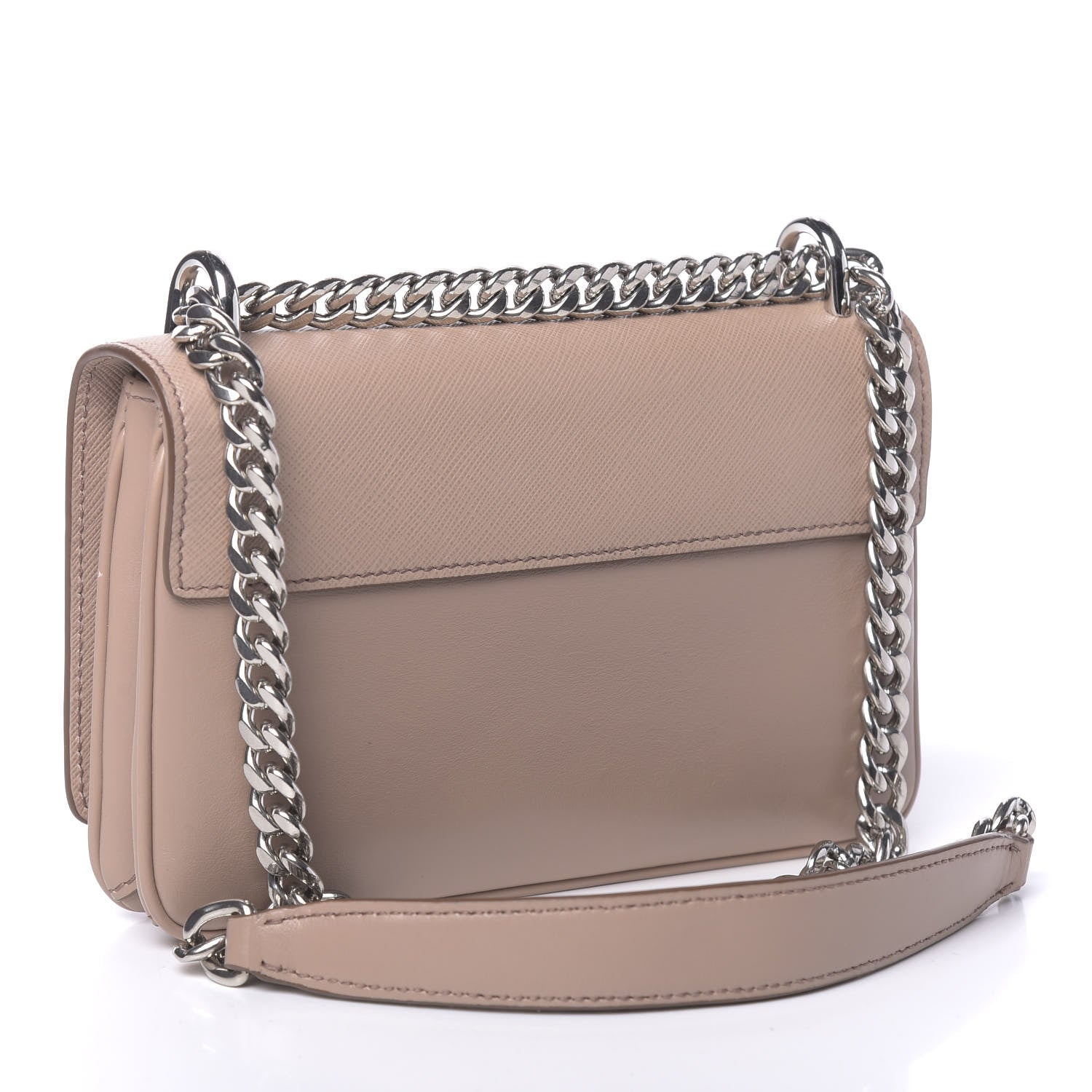 Prada Saffiano Soft Calfskin Chain Crossbody Bag Cipria 3 of 10