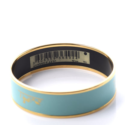 Hermes Enamel Printed Wide Caleche Bracelet 70 Vert Aqua 5 of 6