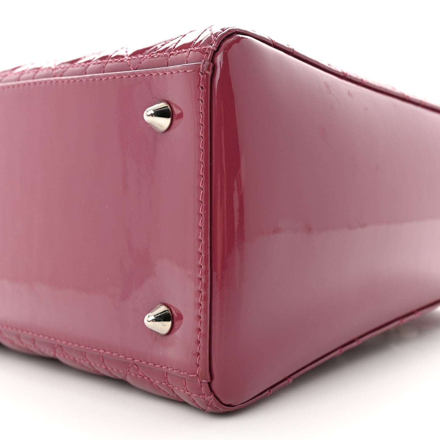 Patent Cannage Medium Lady Dior Dark Pink