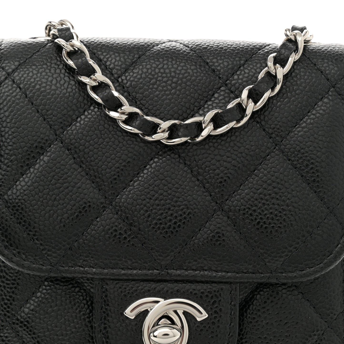 Caviar Quilted Classic Phone Holder Black