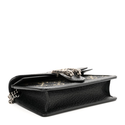 Gucci Jacquard Black Denim GG Monogram Super Mini Dionysus Shoulder Bag Black Ivory 4 of 10