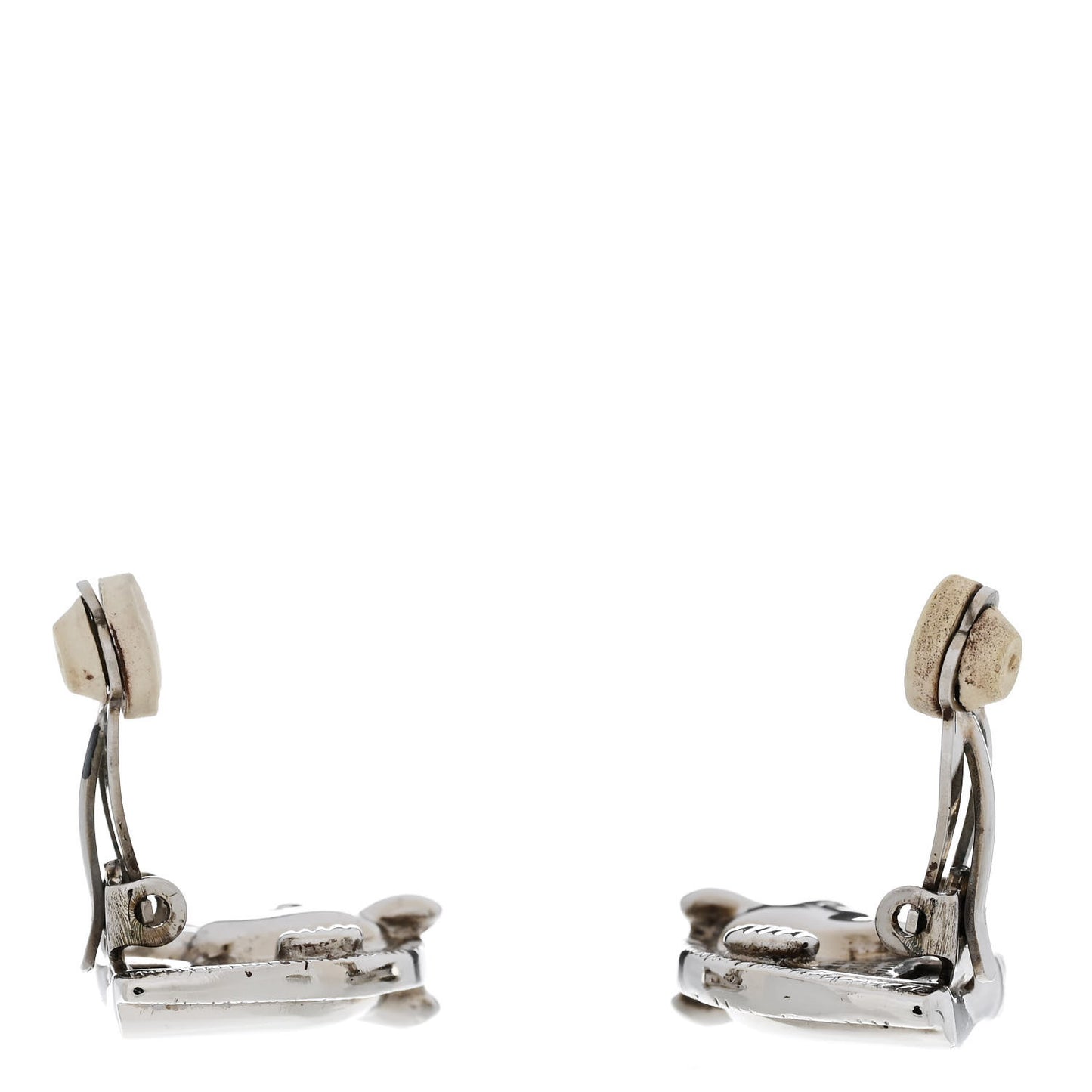 Palladium Horse Clip On Earrings