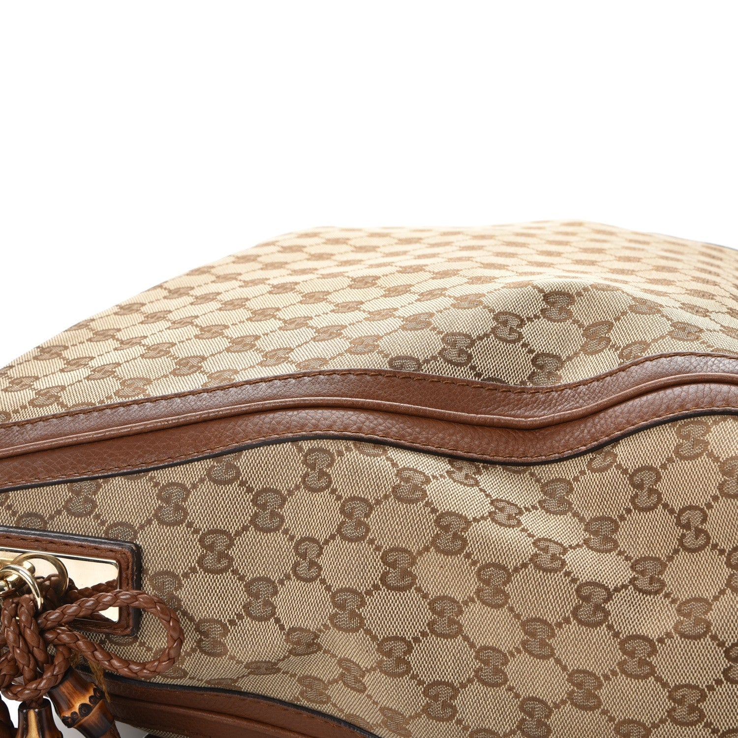 Gucci Monogram Cellarius Calfskin Large Bella Hobo Beige Ebony Cuir 16 of 16