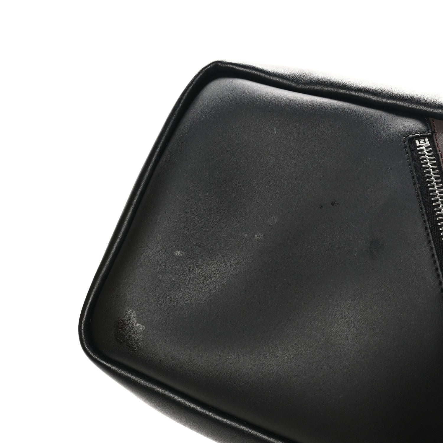 Fendi Glazed Fabric Vitello Liberty FF 1974 Diagonal Sling Bag Tobacco Moresco Black 11 of 12