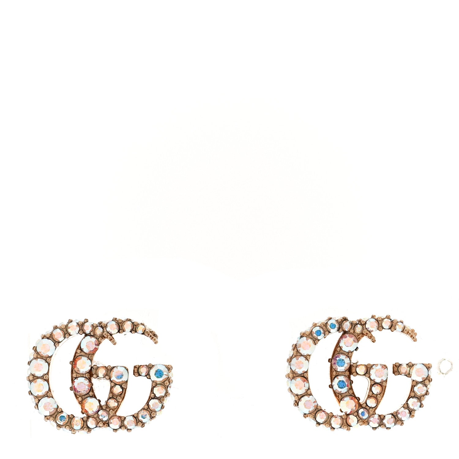 Gucci Crystal GG Marmont Stud Earrings Aurora Borealis 1 of 5