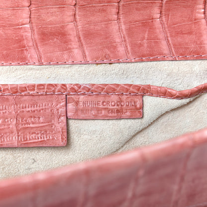 Nancy Gonzalez Crocodile Clutch Light Coral 8 of 14