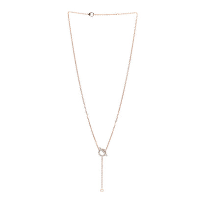 Hermes 18K Rose Gold Diamond Finesse Lariat Necklace 3 of 5