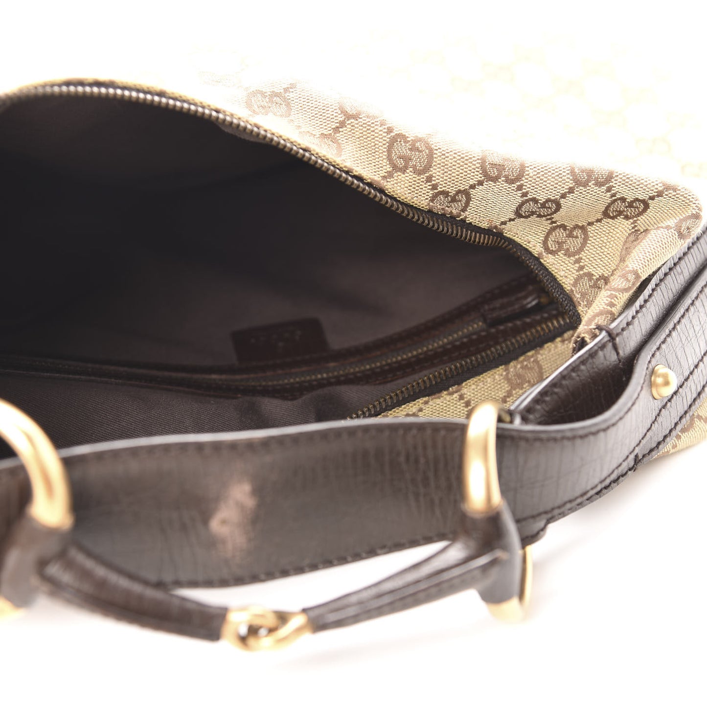 Monogram Medium Horsebit Chain Hobo Dark Brown