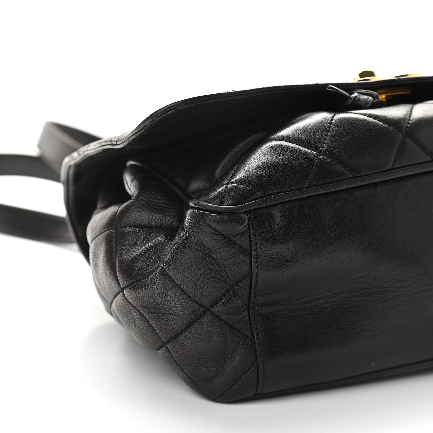 Lambskin Quilted Backpack Black