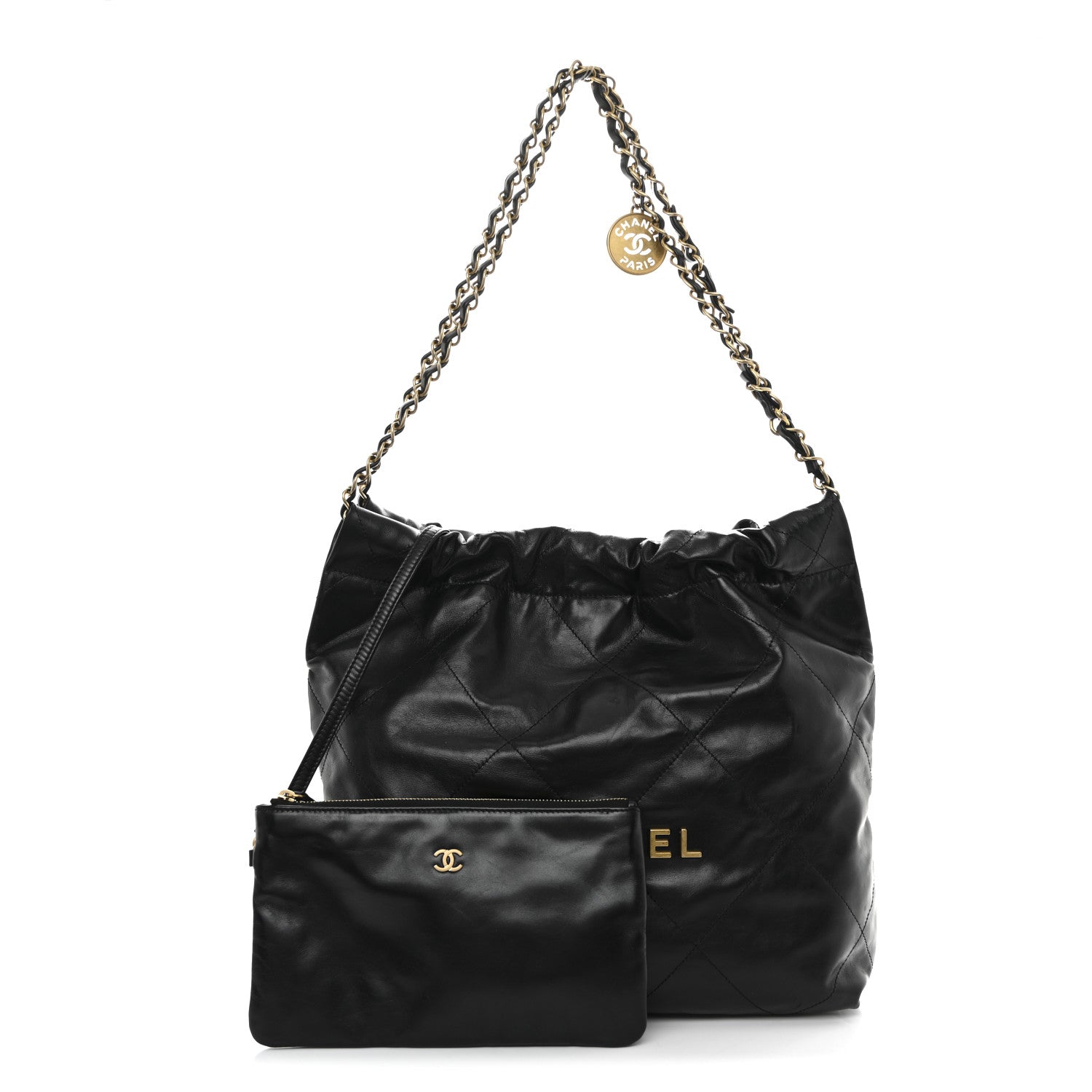 Chanel Shiny Calfskin Quilted Small Chanel 22 Black 3 of 14