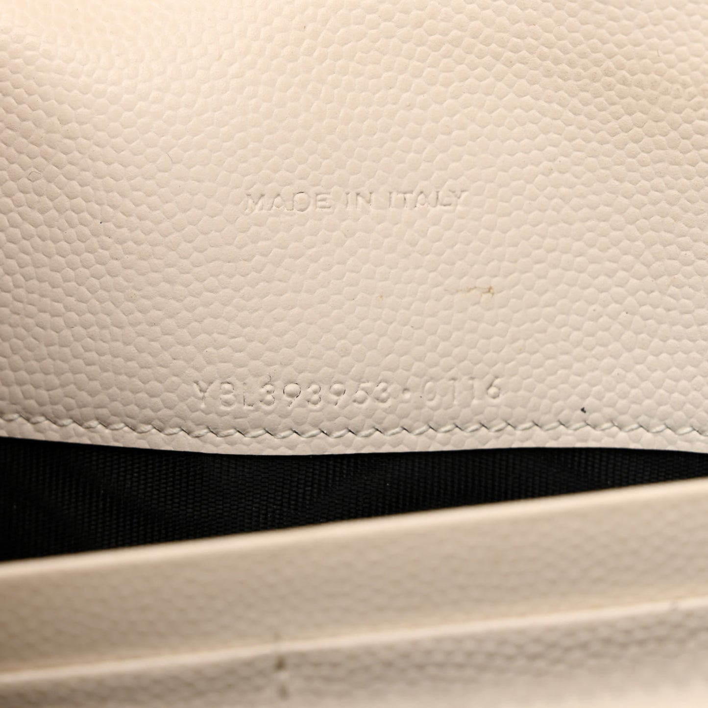 Grain De Poudre Matelasse Chevron Monogram Envelope Chain Wallet White