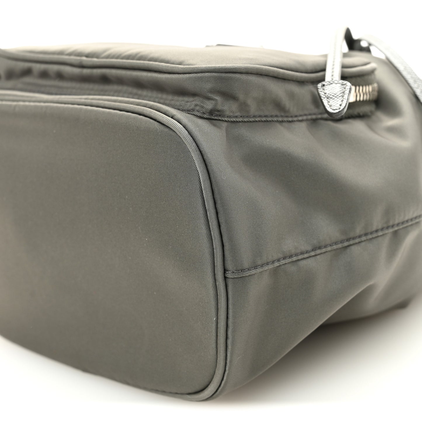 Re-Nylon Saffiano Duet Bucket Crossbody Bag Mercury