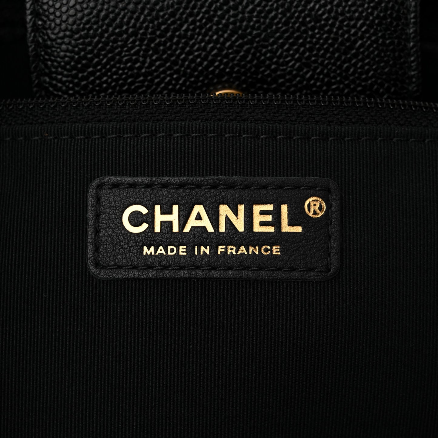 Caviar Quilted Small Shopping Tote Black