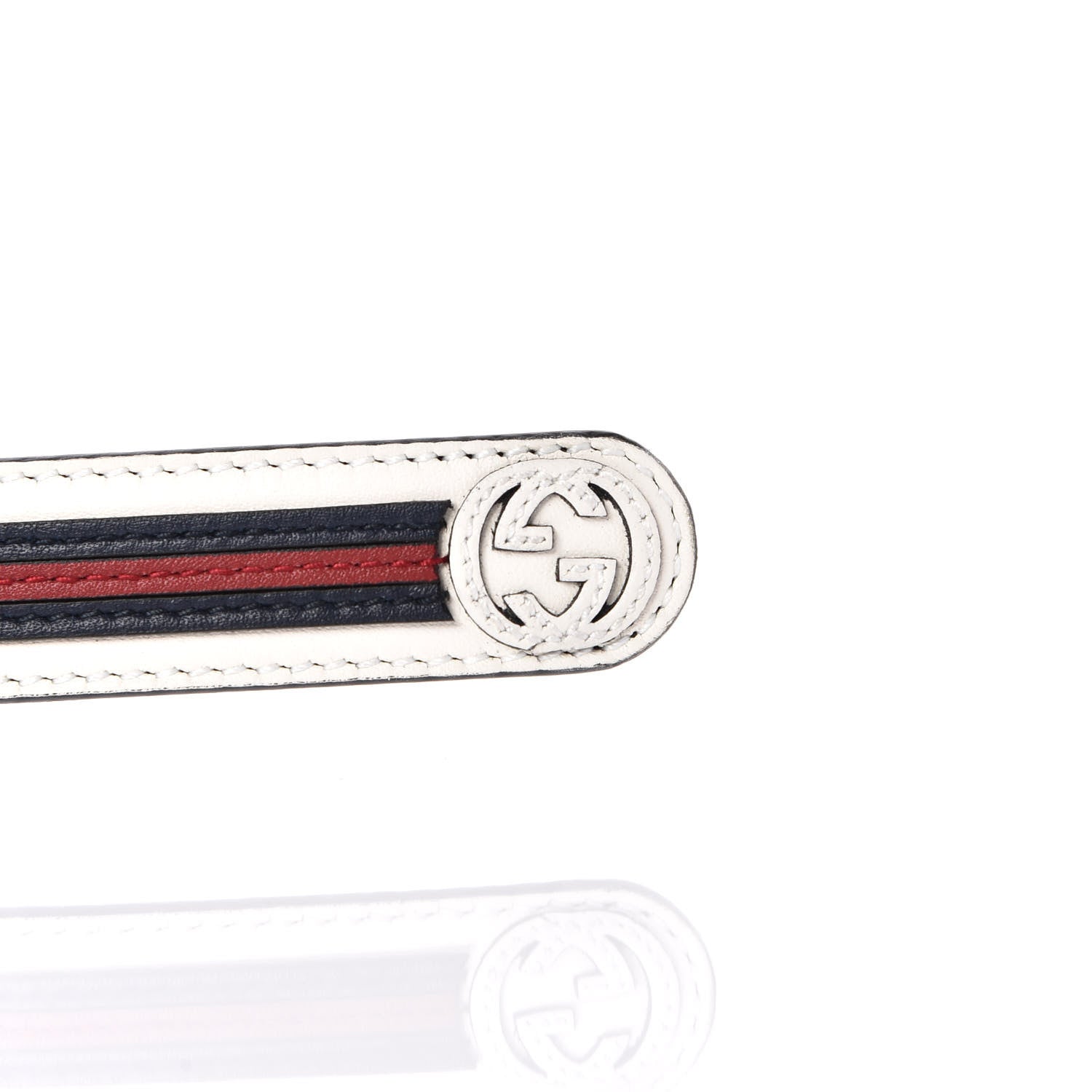 Gucci Calfskin Torchon Double G 20mm Belt 90 36 Off White Blue Red 6 of 9