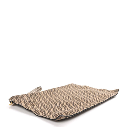 Fendi Suede Vitello Grace Micro FF Large Flat Pouch Nude Spring Maya 4 of 8
