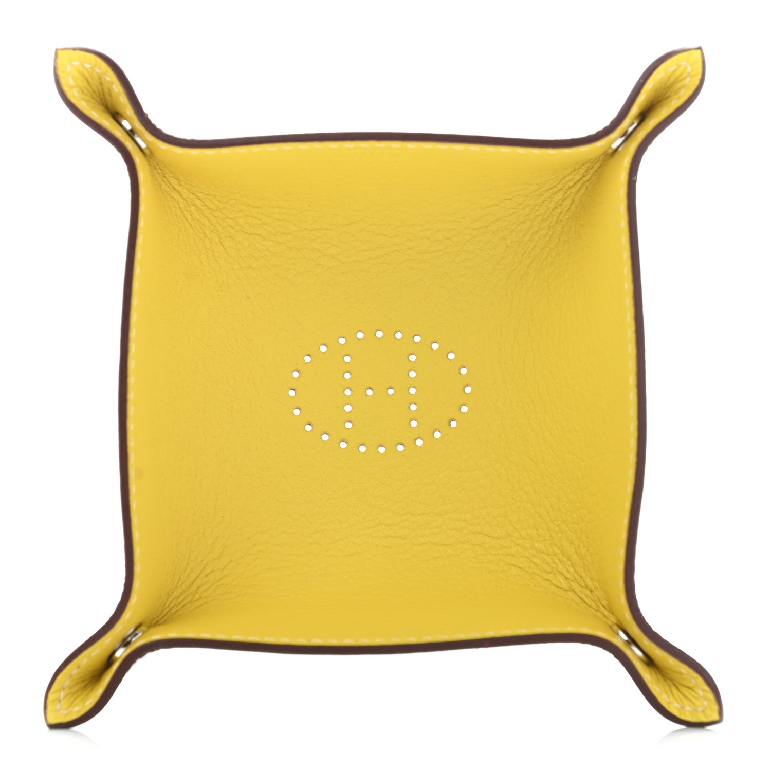 Hermes Taurillon Clemence Mini Mises et Relances Change Tray Jaune Fauve 1 of 6